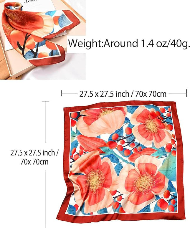 Dailyacc Hair Bandanas Scarf For Women Lightweight Fashion Neck Silk Satin Head Scarves For Sleeping Handbags Scarf