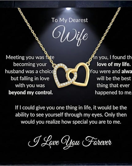 Evername To My Wife, Beautiful Necklace with an Emotional Message Card in a Luxury LED Jewelry Box. Great Birthday, Anniversary, Valentines Day Gift