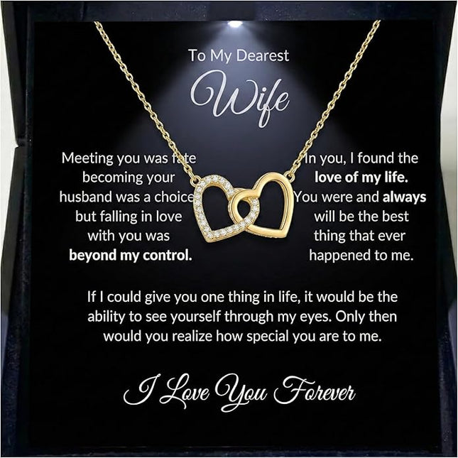 Evername To My Wife, Beautiful Necklace with an Emotional Message Card in a Luxury LED Jewelry Box. Great Birthday, Anniversary, Valentines Day Gift