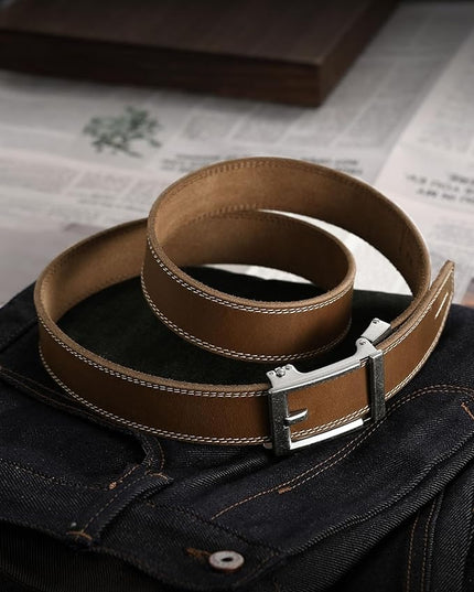 CHAOREN Leather Ratchet Belt Men - Mens Belts Casual Accessories for Every Occasion (35mm)
