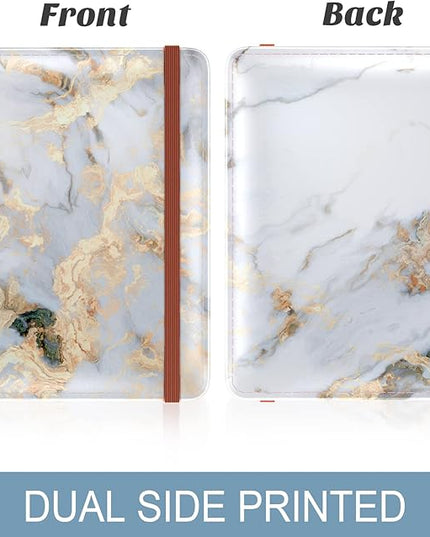 Passport Holder for Travel Essentials, Passport Wallet Cover Case for Travel Must Haves Accessories, Passport Book Holders for Women and Men, White Marble