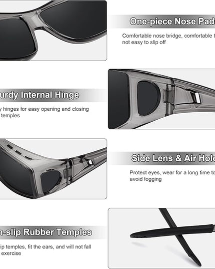 MEETSUN Fit Over Glasses Sunglasses for Men Women,Wrap Around Sunglasses Polarized UV400 Protection