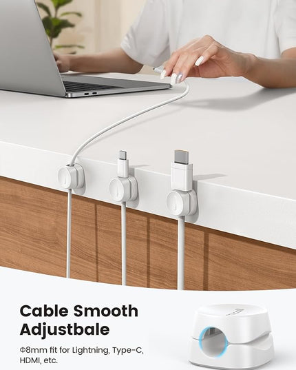 Lamicall 12Pack Spring Cord Organizer, Office Desk Accessories, Desk Cable Management Clips, Phone Charger Cord Holder for Nightstand, Home Organization Workspace Accessories, Dorm Room Essentials