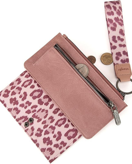 Montana West X Wrangler Wallet for Women Ladies Female Card Cases & Money Organizers Wristlet with Wallet Large Clutch with Coin Purse Smooth Zipper and Rfid Lining WG179-W013PK