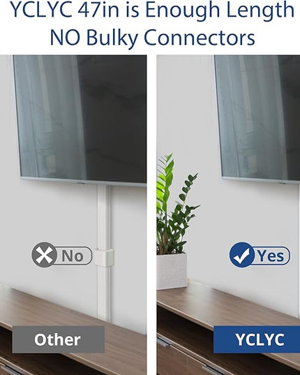 47in TV Cord Hider, YCLYC Cord Hider for Wall Mount TV, Large Cable Hider, Paintable Wire Covers for Cords, Cable Management Cord Organizer, Wire Hiders for TV on Wall 3*L15.7in W2in H0.7in, Black