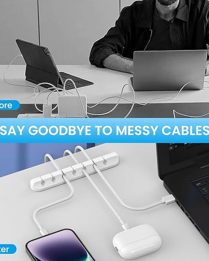 AhaStyle Cable Clips, 3 Pack Cord Holders Cable Organizer Self Adhesive Cord Keeper for Desktop Organizing USB Cable/Nightstand Power Cord/Mouse Cable/Wire PC/Cord Clips for Home Office and Car