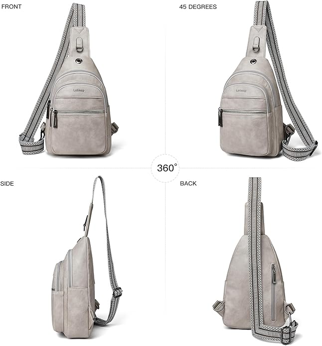 Sling Bag For Women Faux Leather Small Casual Daypack Backpack Fanny Pack Crossbody Chest Bags Purse