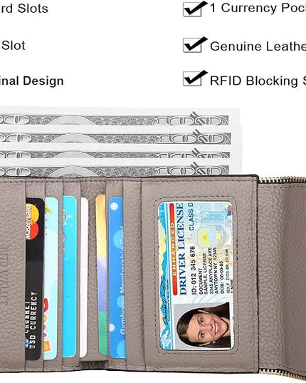 Lavemi Ultra Thin Small Compact Leather Womens Girls Wallets RFID Blocking Credit Card Holder for Women