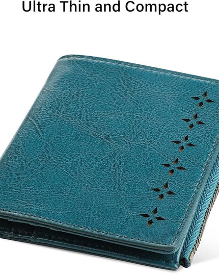 Lavemi Ultra Thin Small Compact Leather Womens Girls Wallets RFID Blocking Credit Card Holder for Women