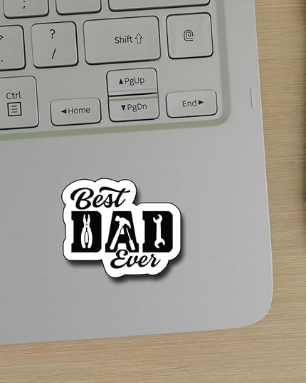 (3Pcs) Best Dad Ever Sticker, Decal Gifts Dad Decorate Books Laptop Phone Water Bottles Kindles Stickers Tumbler Sticker Waterproof Vinyl Decorate Sticker 3 x 2.6 Inch