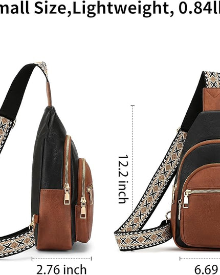 FALAN MULE Crossbody Bags for Women Trendy Leather Sling Chest Bag Fanny Packs for Women