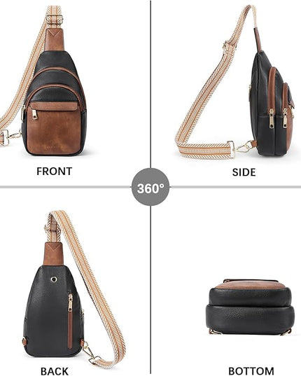 BOSTANTEN Small Sling Bag for Women Leather Crossbody Bags Fanny Pack Chest Bag for Travel