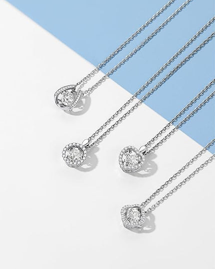 MomentWish Necklace for Women, Sparkling Gift for Her, 1Carat Moissanite Heart Pendent for Her, 925 Sterling Silver Dance Necklace for Anniversary Christmas Valentines