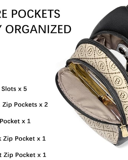 BOSTANTEN Small Sling Bag for Women Leather Crossbody Bags Fanny Pack Chest Bag for Travel