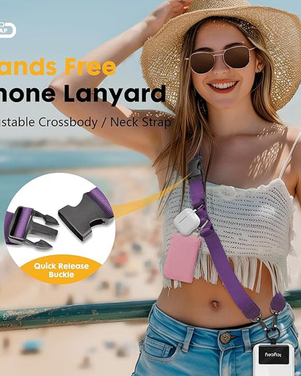 Phone Lanyard Crossbody, Cell Phone Strap for Around The Neck Adjustable, Anti Theft Cute Lanyard for iPhone Case ID Holder Keys Accessories Travel Essential