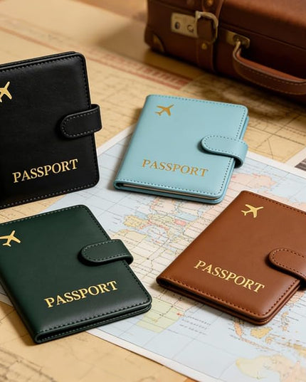 Passport Holder with Airtag Slot Cards Cash Air Ticket Pocket, Travle Gifts for Women Men RFID Blocking Wallet, Passport Book Cover Case Brown