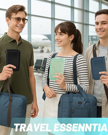 Passport Holder for Travel Essentials, RFID Blocking Protector Passport Wallets, Passport Document Organizer Case for Travel Must Have, Passport Book for Women, Couple, Family Cards, Tickets, ID, Cash