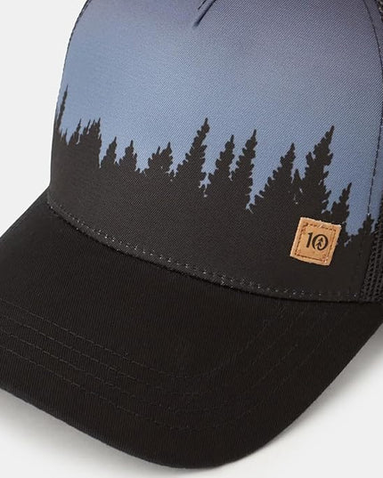 tentree Juniper Graphic Baseball Snapback Cap – Organic Cotton, Adjustable Fit, 2-Way Stretch Fabric, Eco-Friendly & Sustainable, Breathable & Absorbent, Unisex, Meteorite Black/White – One Size