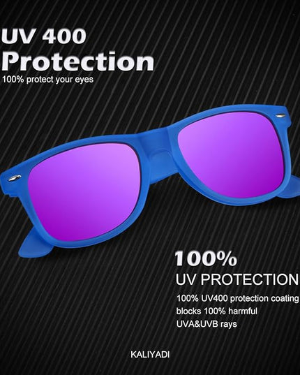 KALIYADI Polarized Sunglasses for Men and Women Matte Finish Sun glasses Color Mirror Lens UV Blocking (3 Pack)