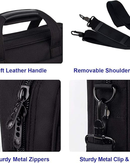 Taygeer 17 inch Laptop Bag, Professional Business Office Briefcase for Men Women, Premium Water Resistant Carry On Laptop Case Shoulder Messenger Bag Fits 15.6 17 Inch Notebook/Computer, Black