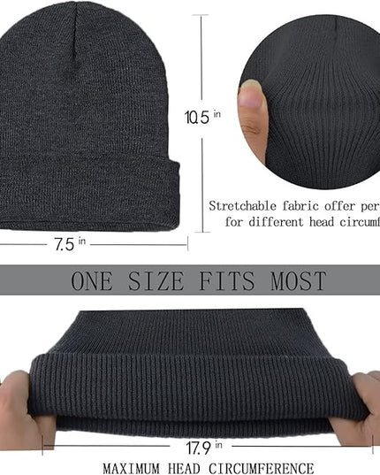 ZOORON 1&2 Pack Beanie for Men Women Slouchy Beanie Hats Winter Knit Caps Soft Ski Hat Unisex