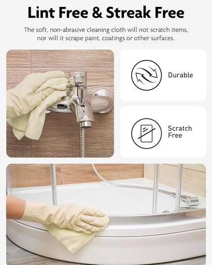 Fantasticlean Microfiber Cleaning Cloth Roll -40 Pack, Tear Away Microfiber Towels, 12" x 12", Reusable, Washable, Scratch Free, Ultra Absorbent Dishcloth for All-Around Cleaning Supplies (Beige)