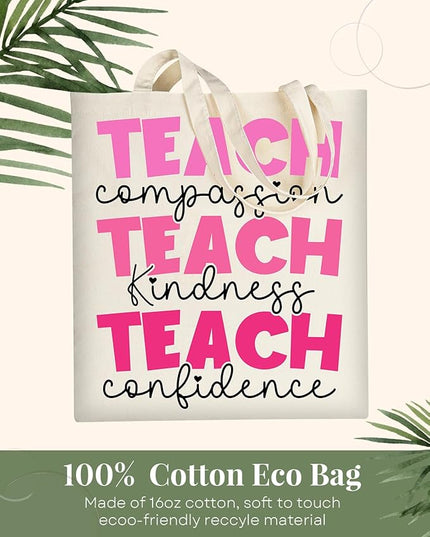 AUSVKAI Canvas Tote Bag Aesthetic for Women, Cute Cloth Cotton Bags for College Shopping Beach Grocery and Trendy Gifts