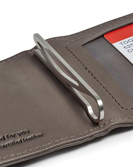 Distil Union Wally Bifold 5.0 RFID Wallet with ID Window - Slim Bifold Wallet for Men with Money Clip, Premium Leather – Minimalist RFID Card Holder - Holds 14 Cards & 30 Bills - Gray