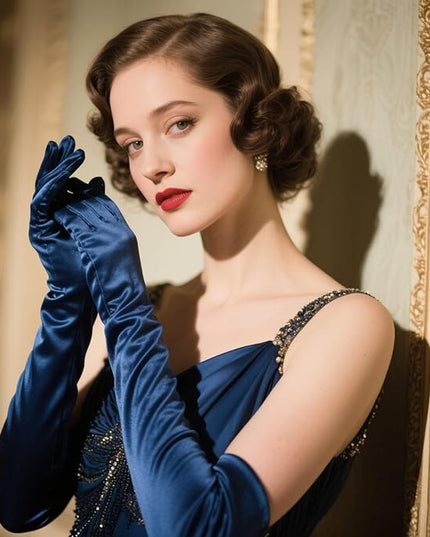 THARAHT Women Long Gloves with Satin Elbow Length for 1920s Opera Tea Party Costumes Bridal Evening Dress