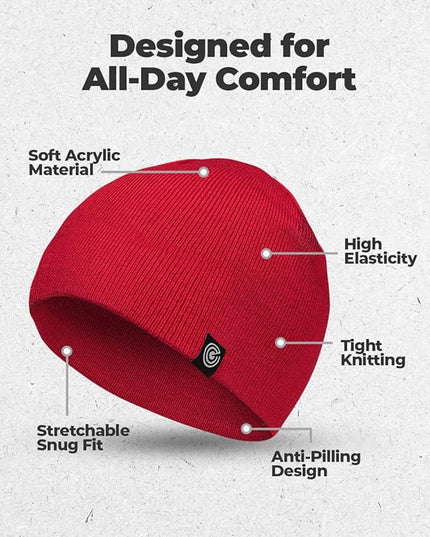 Original Beanie Cap - Soft Knit Beanie Hat - Warm and Durable