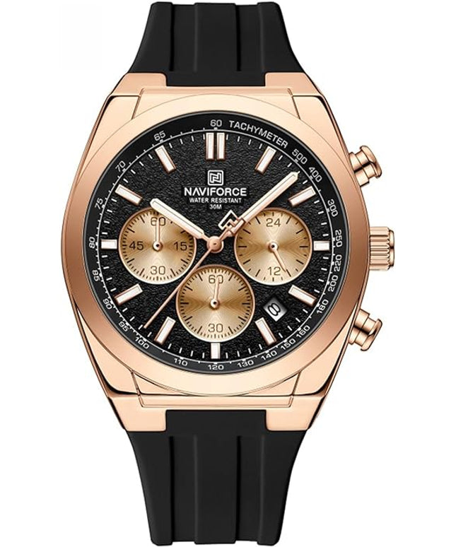 NAVIFORCE Watches for Men Multifunctional Chronograph Analog Quartz Waterproof Wirstwatch Silicone Strap Man Gifts