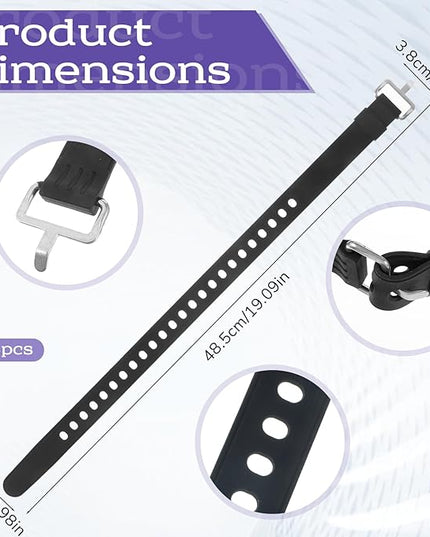 Utility Straps with Buckle, 4Pcs 19 Inch Reusable and Adjustable Tension Straps Gear Strap for Securing Gear Luggage, Secure Attachment and Quick Access (Black)
