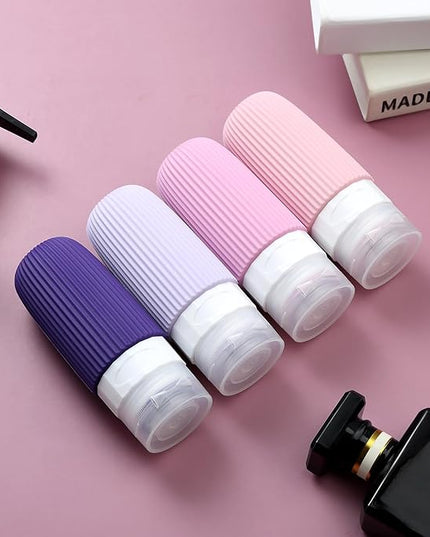 Travel Bottles for Toiletries, Tsa Approved 2oz Travel Bottles, BPA Free Leak Proof Travel Size Toiletry Containers, Refillable Travel Accessories with Toiletry Bag for Shampoo Liquid (4 Pack)