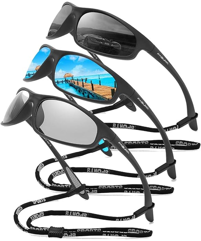 FAGUMA Polarized Sports Sunglasses For Men Cycling Driving Fishing UV400 Protection