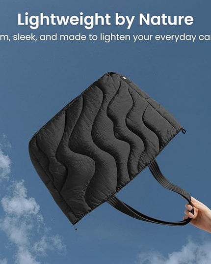 tomtoc Universal 16-inch Puffy Laptop Tote Bag 17.5L, Lightweight Puffer Work Tote with Padded Laptop Compartment for 15.6"/16" Laptop, Large Capacity Tote Bag for Office, Business, Daily Essentials
