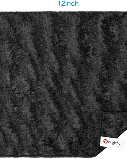 Orighty Black Microfiber Cleaning Cloth, Microfiber Towels for Cars, Highly Absorbent Car Cleaning Supplies, Lint Free Cloths Clean Rags for Car Care, House, Kitchen, 12x11 inch, Pack of 24