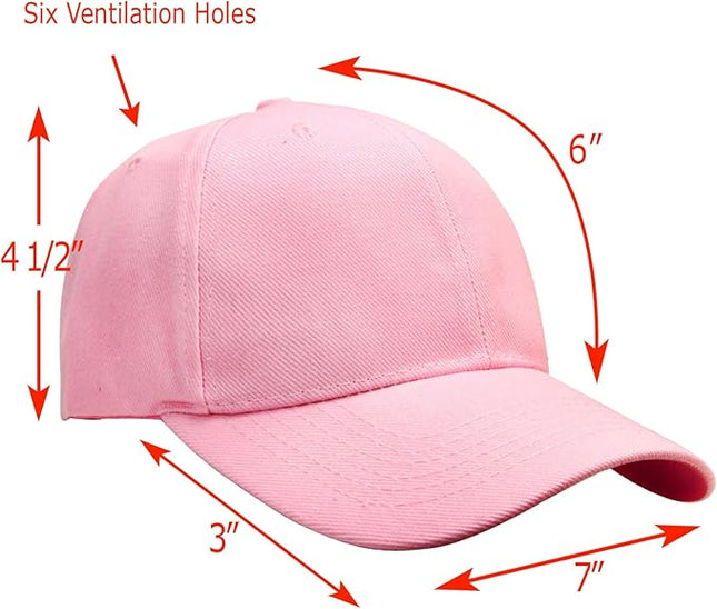 Falari Wholesale Bulk Lot 12-Pack Baseball Cap Adjustable Size Plain Blank Solid Color