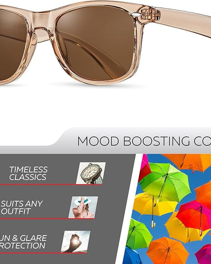Retro Rewind Polarized Sunglasses for Men and Women - UV Protection Classic Sun Glasses