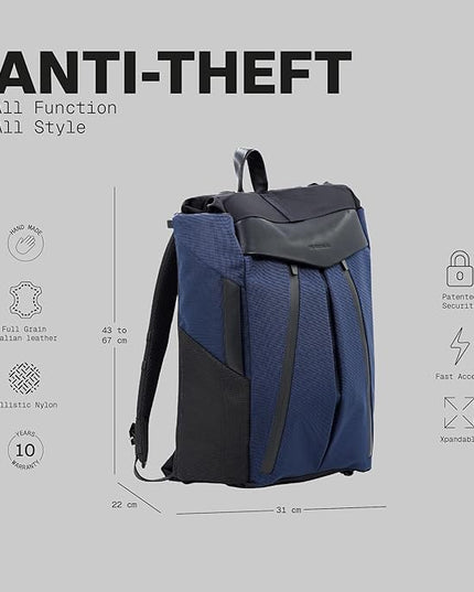The Frenchie Co. - Anti-Theft Speed Backpack - Slim Minimalist - Hidden zippers and cut-resistant ballistic nylon - Secure travel, commuting and everyday carry