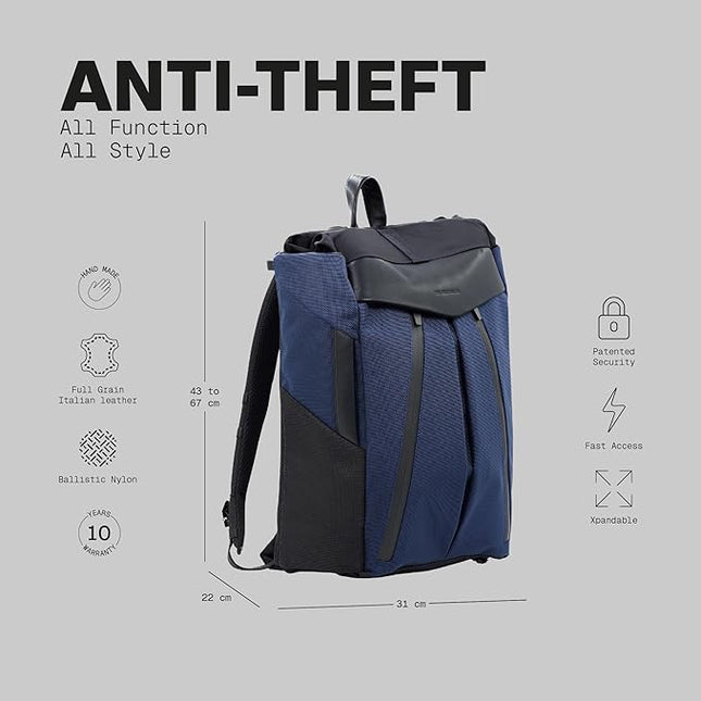 The Frenchie Co. - Anti-Theft Speed Backpack - Slim Minimalist - Hidden zippers and cut-resistant ballistic nylon - Secure travel, commuting and everyday carry