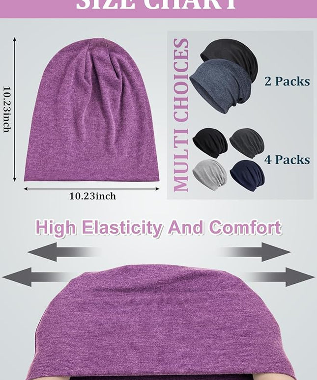 Senker Fashion Slouchy Beanie Hats for Women Men, Chemo Headwear Cotton Beanies Soft Lightweight Chemo Skull Cap Elastic