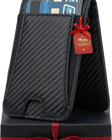 Genuine Leather Magsafe Wallet,10 Card Holder With Stand, Slim Magnetic Wallet Mag Safe for iPhone,Compatible With iPhone 17/16/15/14/13/12 Series and Selected Samsung Devices Apple Accessories, Fiber
