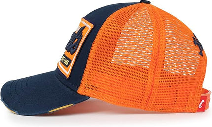 ililily Premium Howels Embroidery Vintage Baseball Cap Distressed Trucker Hat