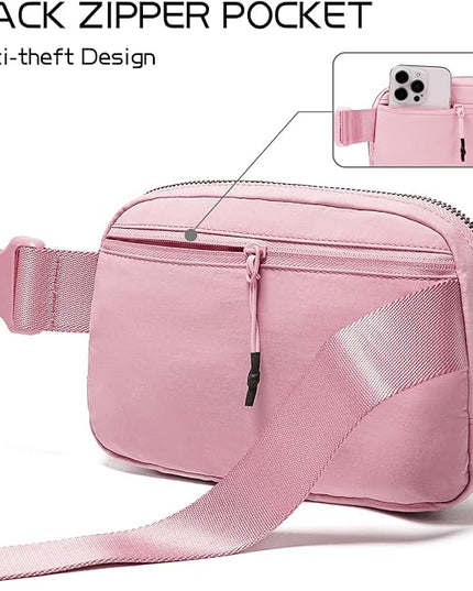Belt Bag for Women Fanny Pack Crossbody Bags for Women Fashion Waist Packs with Adjustable Strap Gifts for Teen Girls Women Men (Pink)