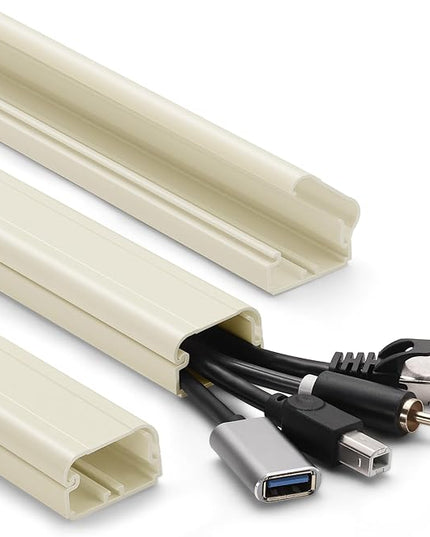 39in Cord Covers for Wires on Wall, YCLYC Wall Cord Cover, Large TV Cable Hider Wall Kit, Beige TV Cord Hider for Wall Mounted TV, Electrical Cable Raceway Cord Organizer, 3 X L13in W1.2 H0.7