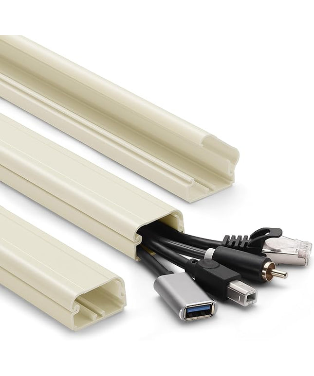 39in Cord Covers for Wires on Wall, YCLYC Wall Cord Cover, Large TV Cable Hider Wall Kit, Beige TV Cord Hider for Wall Mounted TV, Electrical Cable Raceway Cord Organizer, 3 X L13in W1.2 H0.7