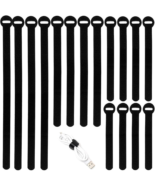 150PCS Reusable Cable Ties - 4+6+8+10inch Multi-Purpose Cable management Hook & Loop Cable Straps Wire Ties,Adjustable Fastening Cord Organizer,Cable Organizer for Home,Office and Data Centers,Black