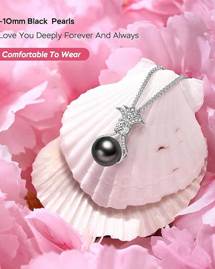 Gifts for Wife Women Anniversary -Pearl Necklace -Mom Girlfriend Her Fine Jewelry Mothers Day Valentines Christmas Birthdays Gift