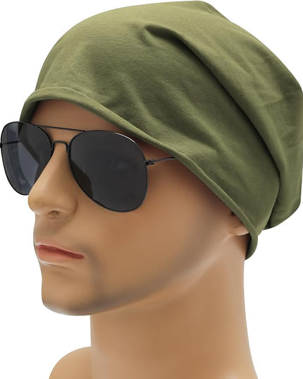 ZLYC Cotton Thin Slouchy Beanie Hat for Men Women Fashion Soft Stretch Knit Skull Cap