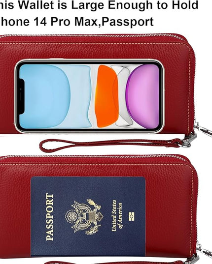 Lavemi Small Compact Women Wallet RFID Blocking Genuine Leather Bifold Purse with ID Windows
